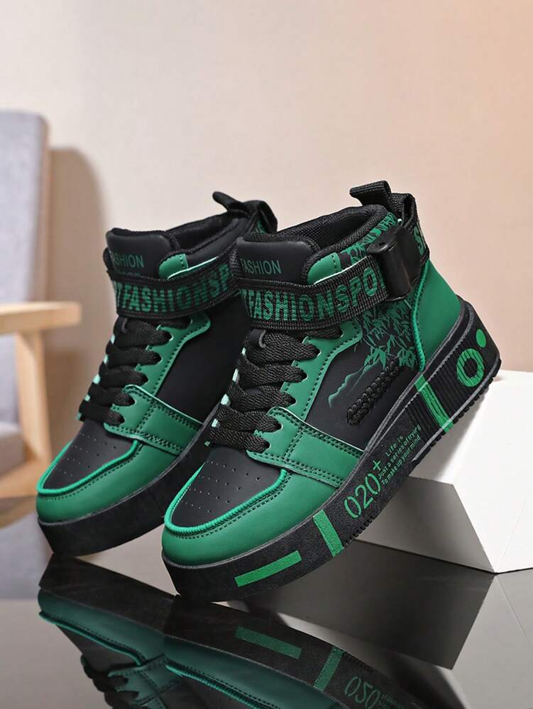 Men's High Top Casual Sneakers Comfortable Soft Sole Couple Shoes Random Print Fashion Trainers Gym Sports Shoes Student Gift 2025