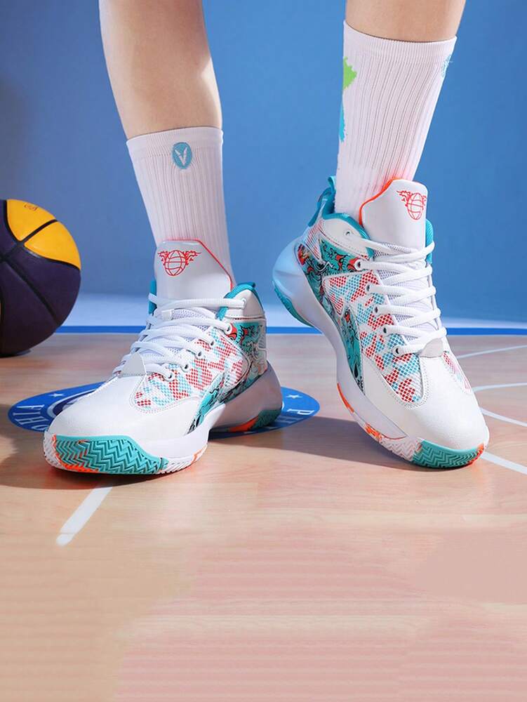 Men's Basketball Sneakers Fashion Breathable Athletic Shoes Comfortable Non Slip Casual Sports Footwear Teen Training Gym Shoes