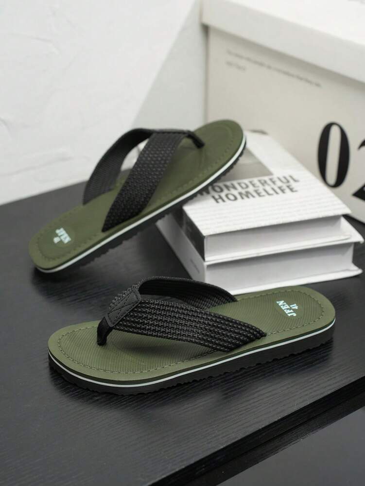 Men's Outdoor Flat Flip Flops New Style Summer Open Toe Slippers Casual Breathable Comfortable Beach Sandals Daily Fashion Wear