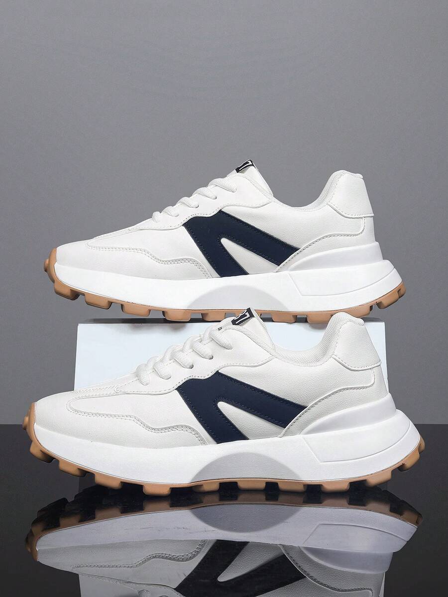 Men's Chunky Sneakers Versatile Outdoor Casual Athletic Shoes Non Slip Fashion Gym Sports Footwear Comfortable Street Style Sneakers
