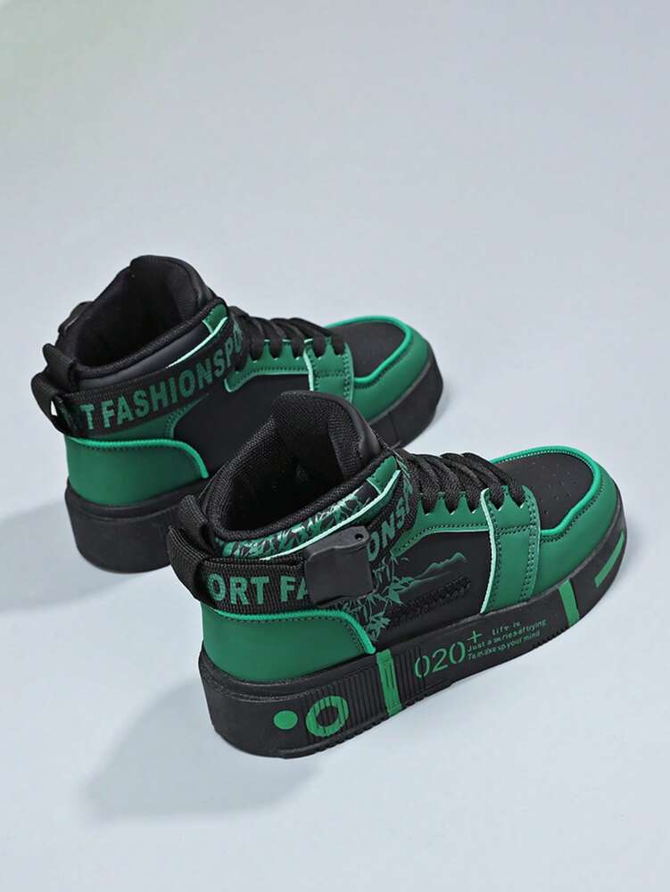 Men's High Top Casual Sneakers Comfortable Soft Sole Couple Shoes Random Print Fashion Trainers Gym Sports Shoes Student Gift 2025