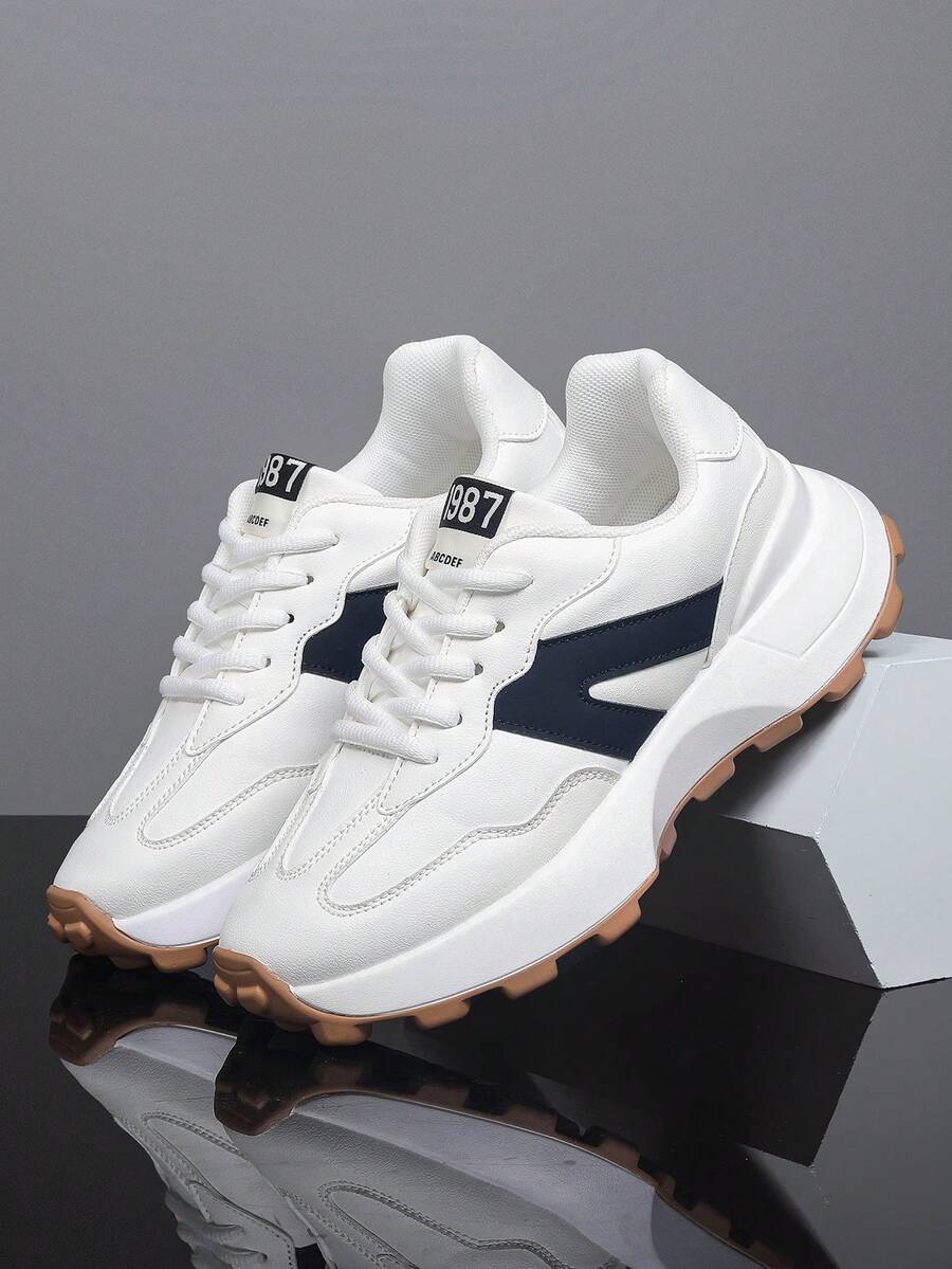 Men's Chunky Sneakers Versatile Outdoor Casual Athletic Shoes Non Slip Fashion Gym Sports Footwear Comfortable Street Style Sneakers