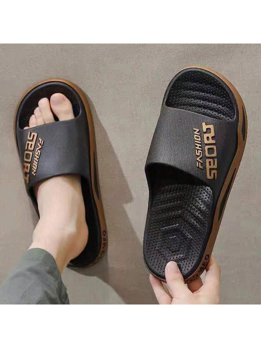 Men's Fashion Flip Flops Thick Sole Wear Resistant Breathable Non Slip Bath Slippers Casual Indoor Outdoor Summer Beach Sandals