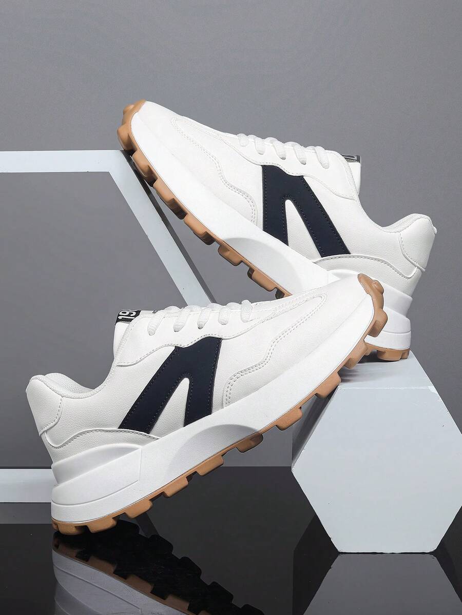 Men's Chunky Sneakers Versatile Outdoor Casual Athletic Shoes Non Slip Fashion Gym Sports Footwear Comfortable Street Style Sneakers