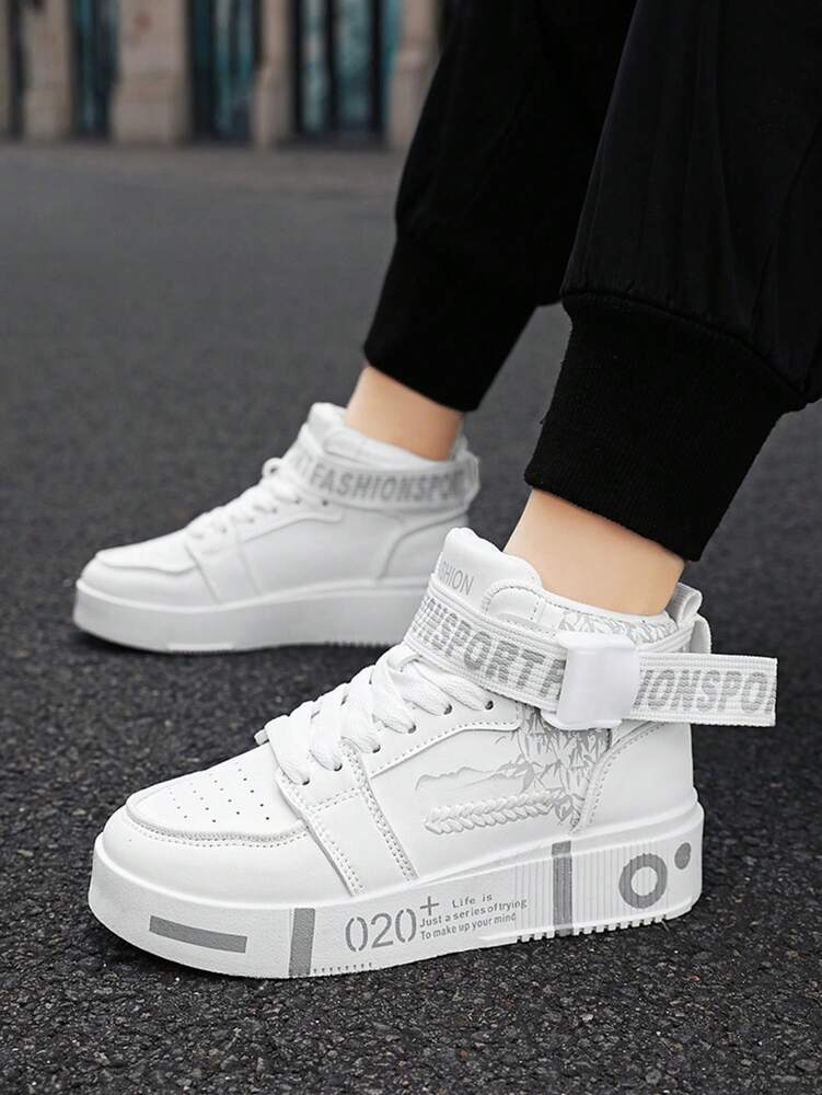 Men's High Top Casual Sneakers Comfortable Soft Sole Couple Shoes Random Print Fashion Trainers Gym Sports Shoes Student Gift 2025