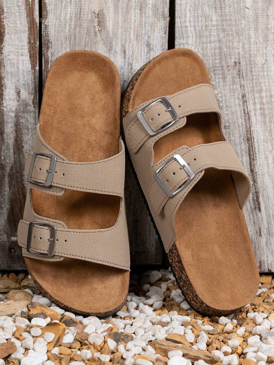Men's Retro Open Toe Sandals Adjustable Strap Comfortable Walking Shoes Casual Indoor Outdoor Slippers Versatile Summer Fashion